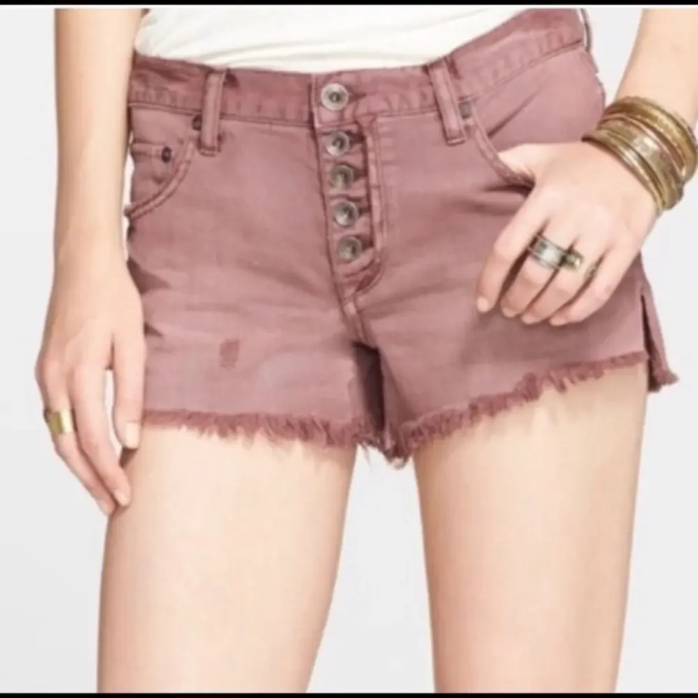 Free‎ People Maeve Pink Button-fly Shorts 25